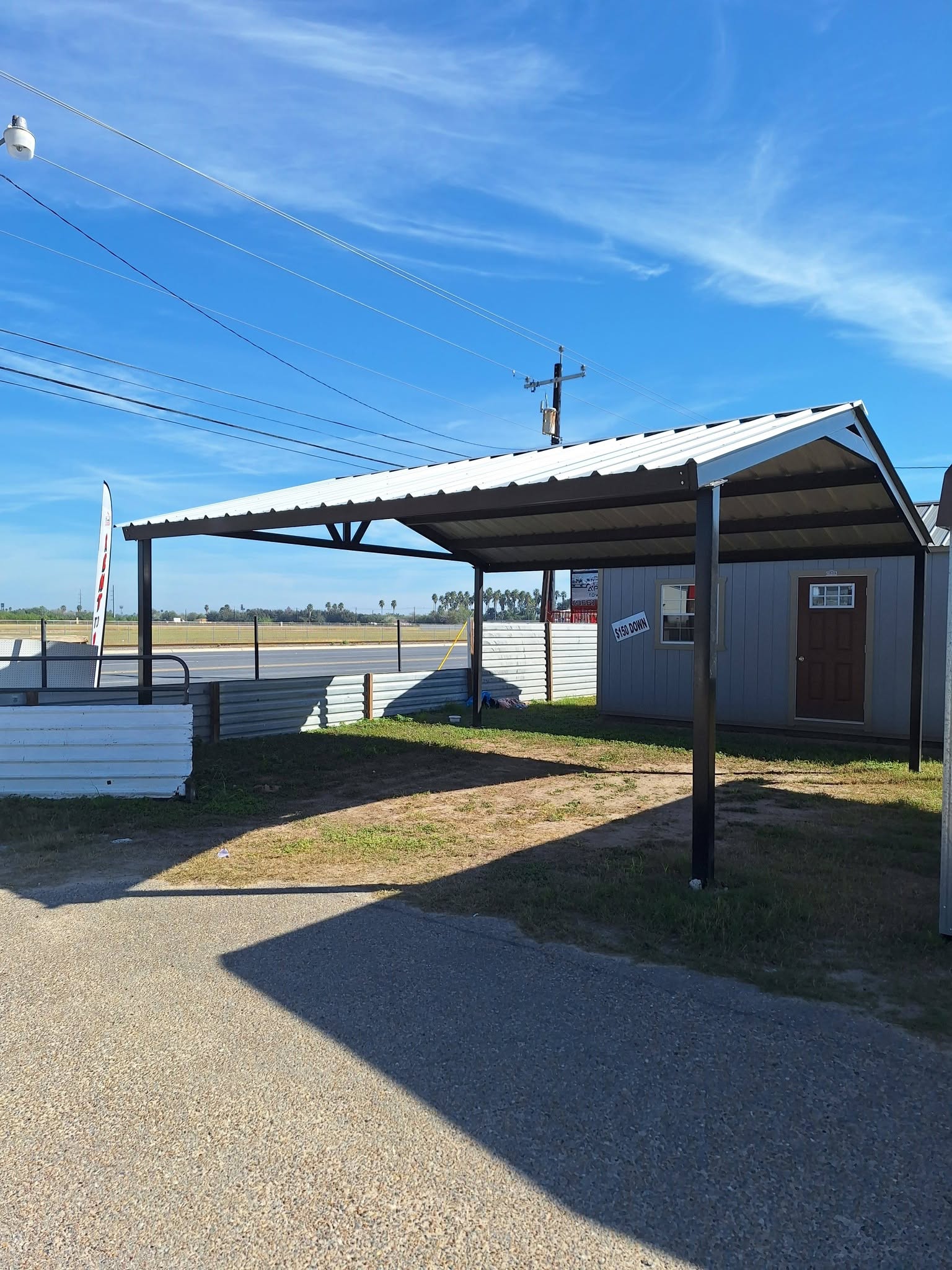 Metal carport ready for delivery from our Alamo lot