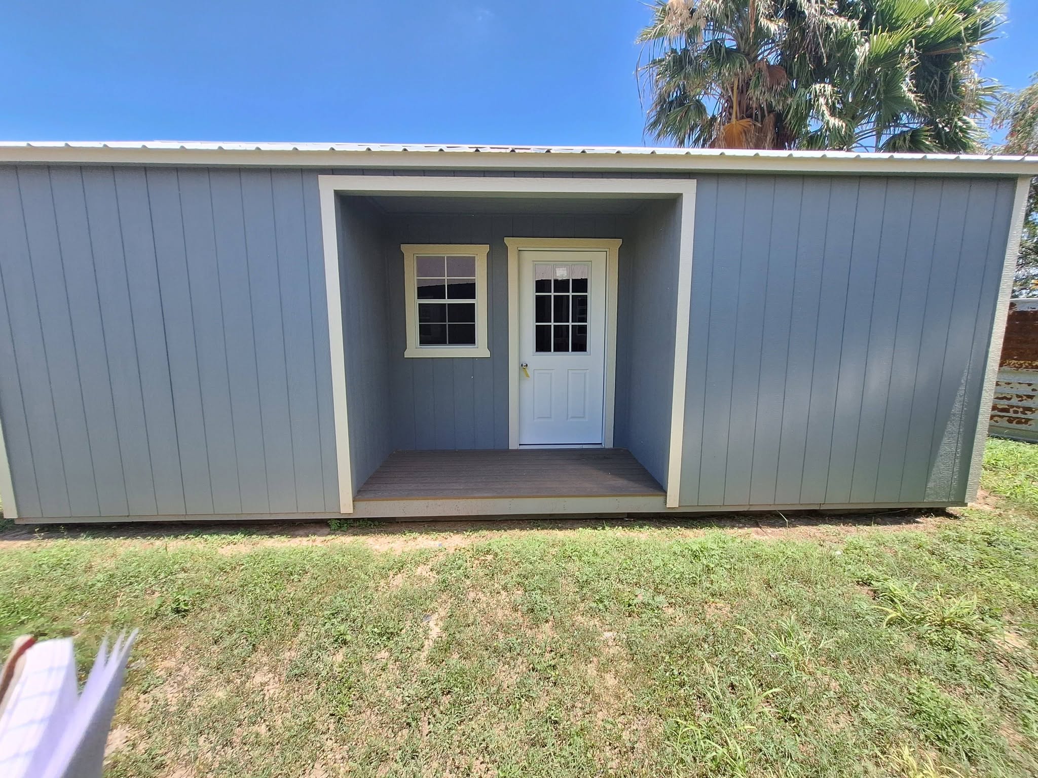 Storage shed on the Mesquite Sheds & More lot in Alamo, TX